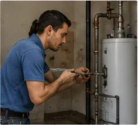 Hot water specialists at work