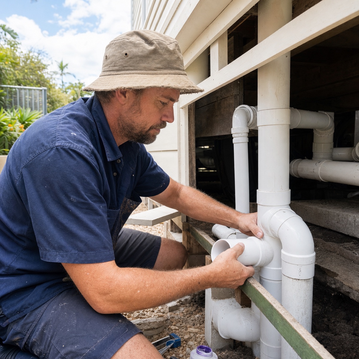 Plumbers at work