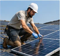 Solar installers at work
