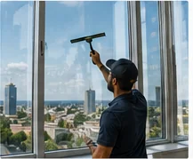 Window cleaners at work